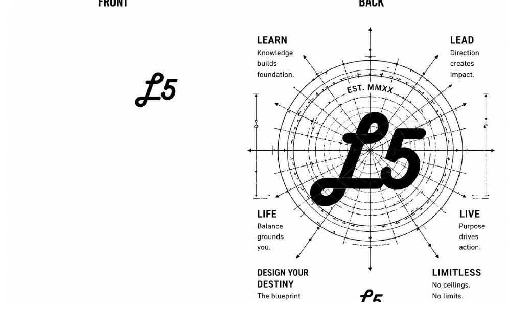 The Blueprint Tee — front and back design